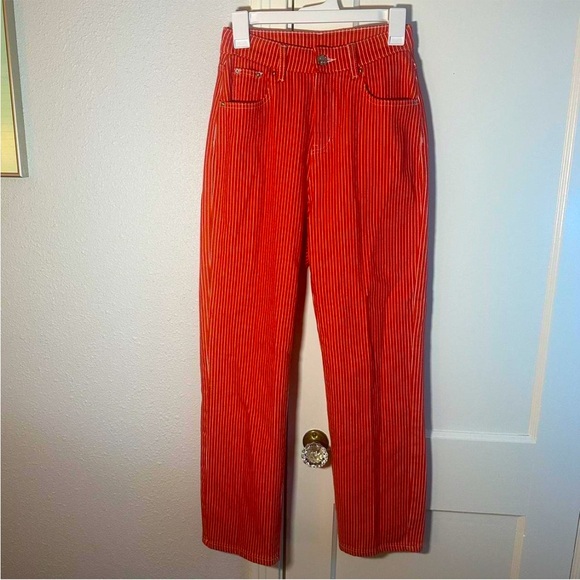 Fashion Brand Company Red Railroad Striped Denim - Picture 10 of 12